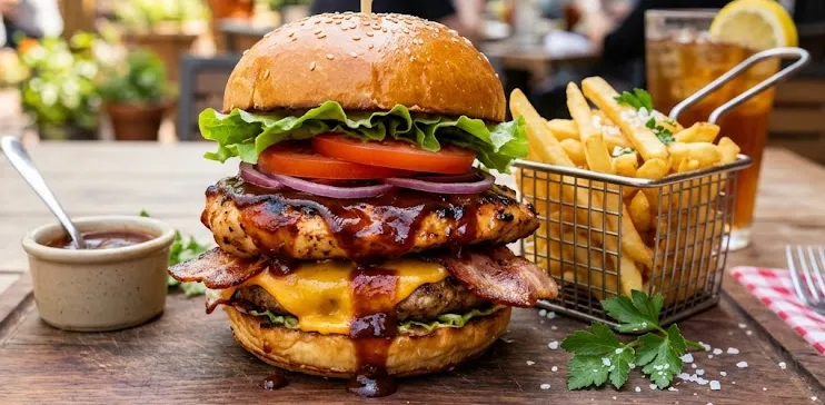 Bbq chicken burger