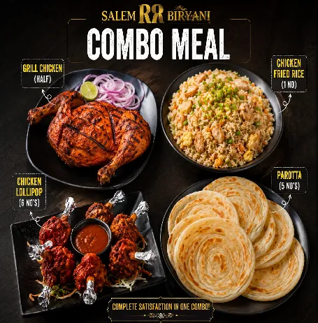 Grill Chicken(Half) + Chicken Fried Rice (1 No)+ Chicken Lollipop (6NO's)+Parotta(5 No's)