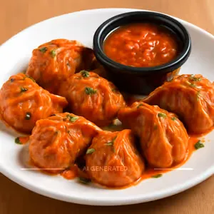 Sweetcorn Cheese Schezwan Momos [6 Pieces]