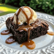 Brownie with ice cream
