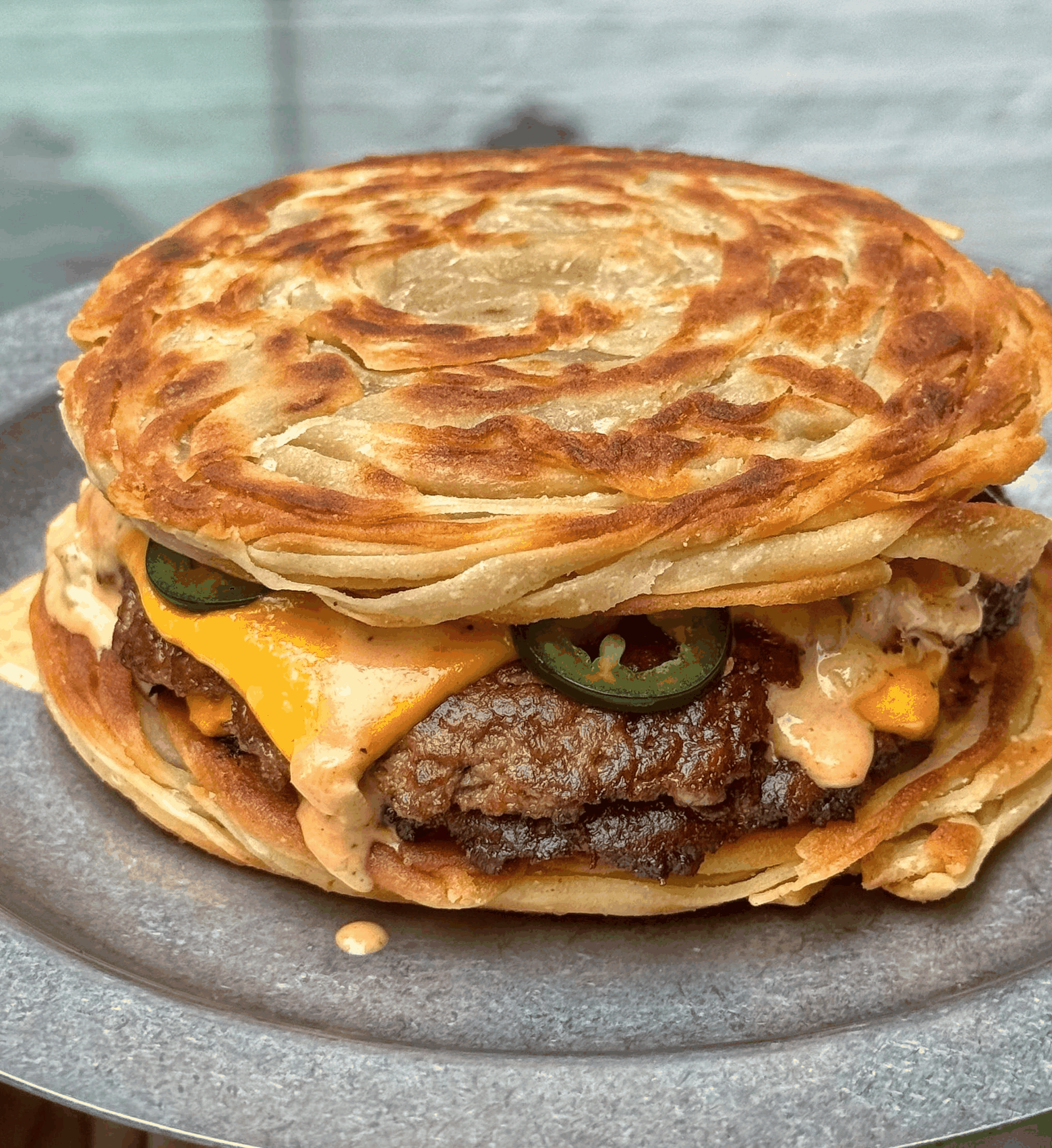 Chicken Burger Bun Porotta